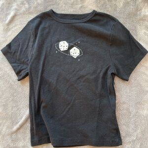 Full Tilt Black Tee with Dice Graphic
